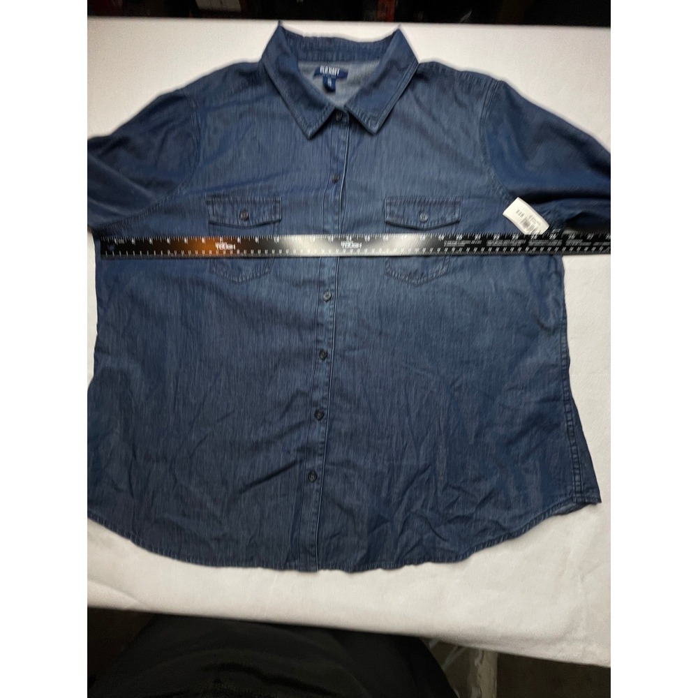 Old Navy Shirt MENS XXL Blue Denim Button Down Heavyweight Workwear 386243-05-1 - Picture 9 of 12